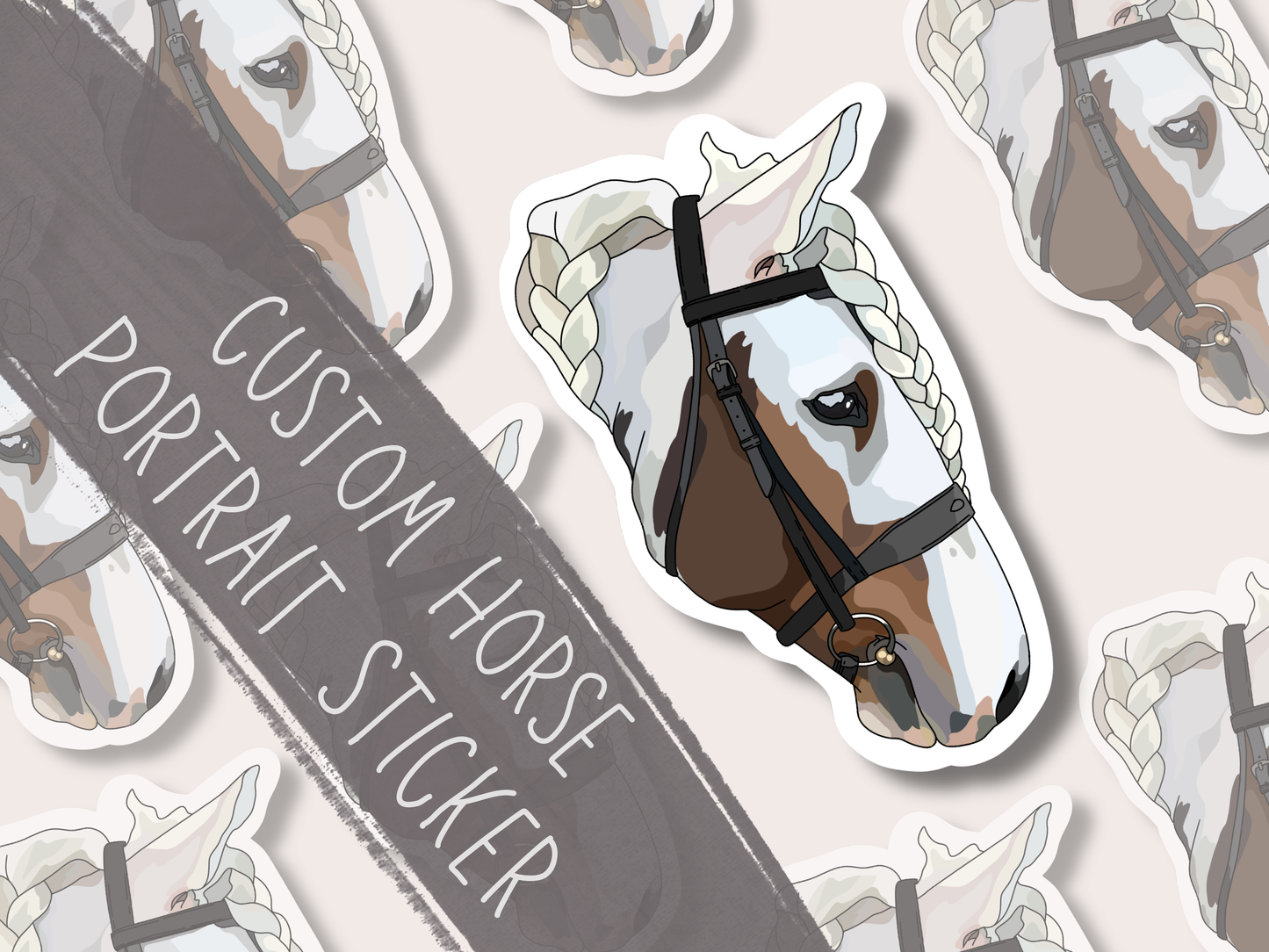 Custom Horse Portrait Sticker
