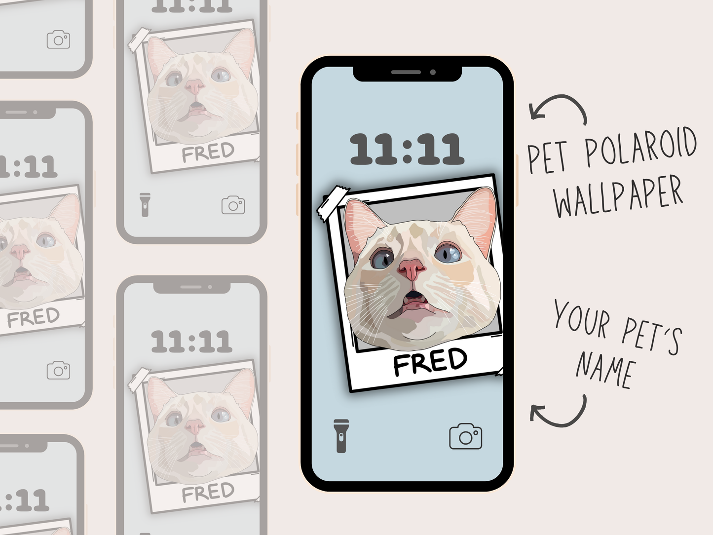 Custom Pet Polaroid Digital Phone Wallpaper